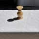 Small vintage candle holder in yellow onyx, H10 D5.5.