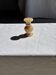 Small vintage candle holder in yellow onyx, H10 D5.5.