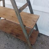 Old stepladder wooden shelf