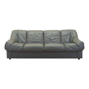 Italian leather sofa, three-seater, 1970s