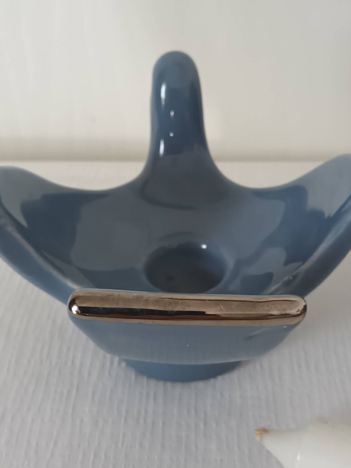 Pair of bird ceramic candle holders vintage Italy