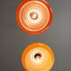 Mid-century italian glass & brass pendant lamps, set of 2