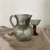 Vintage glazed ceramic water/orangeade carafe, 1950