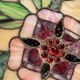 Large Tiffany-style stained glass lampshade with floral design – Ø 50 cm