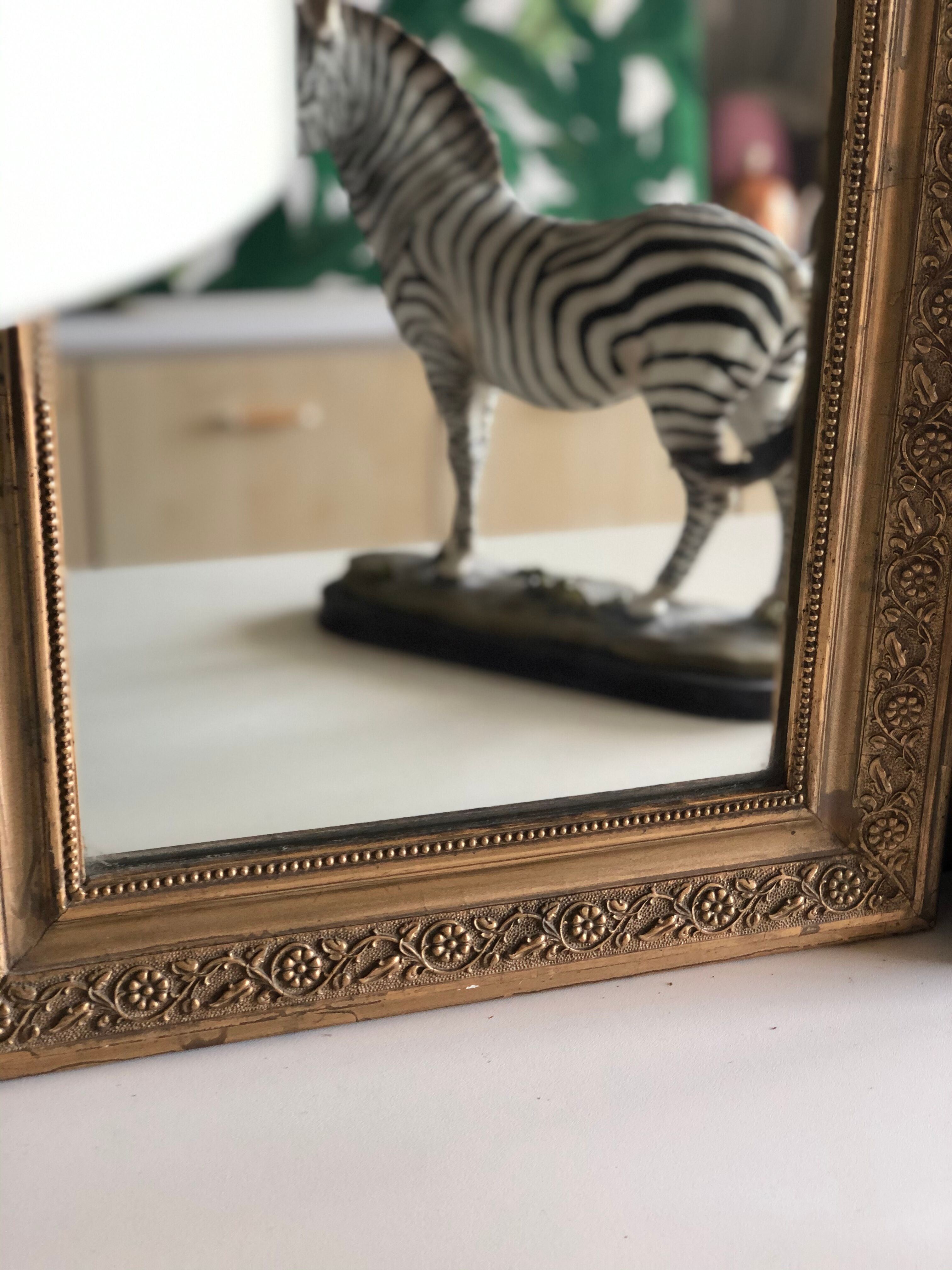 Philippe Louis mirror in gilded stucco