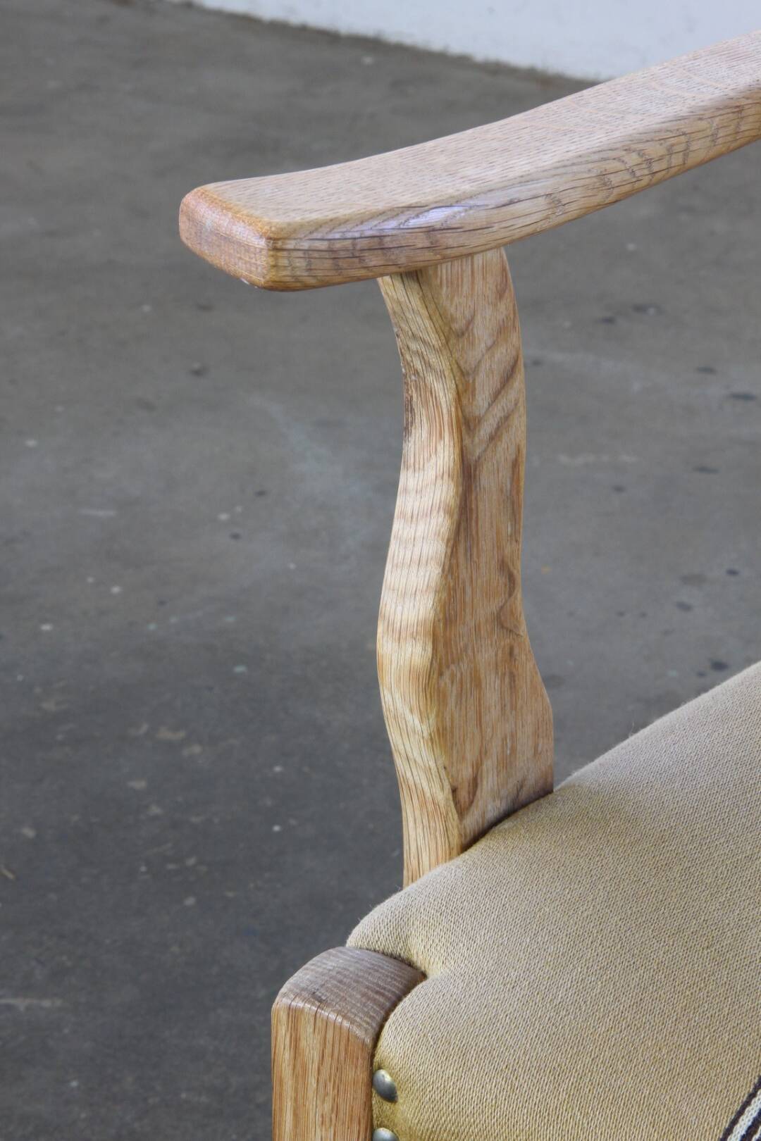 Vintage Danish Solid Oak Brutalist Armchair, Henning Kjærnulf style, 1960s