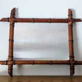 Vintage bamboo mirror 60 x 50 cm