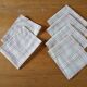 6 antique checkered napkins