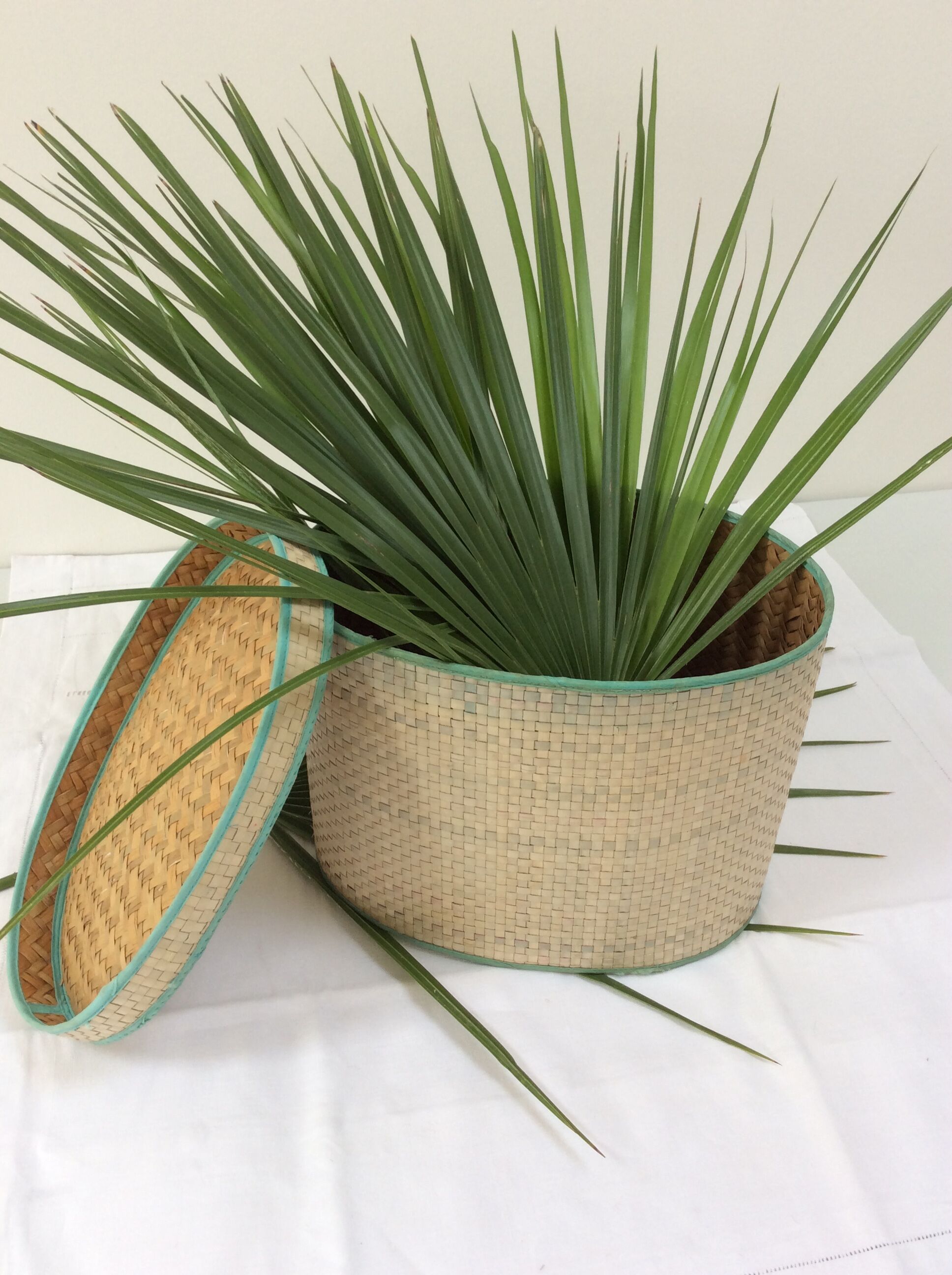 Basket with lid vintage