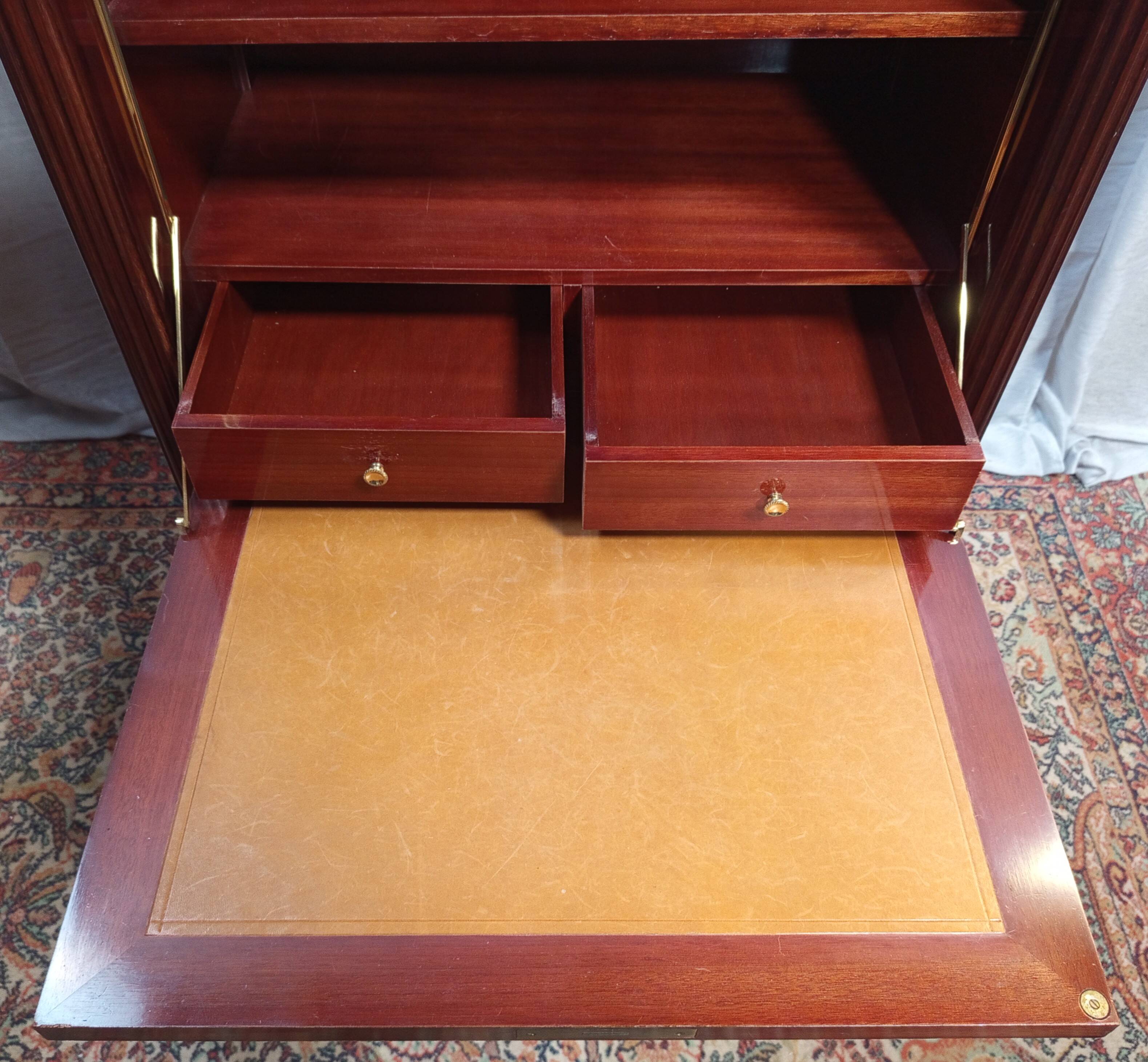 Maurice HIRSH for Maison Jansen Louis XVI style mahogany secretary