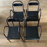 Set of 4 industrial chairs with armrests