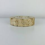 Round travertine ashtray, vintage
