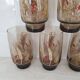 6 large smoked brown glasses