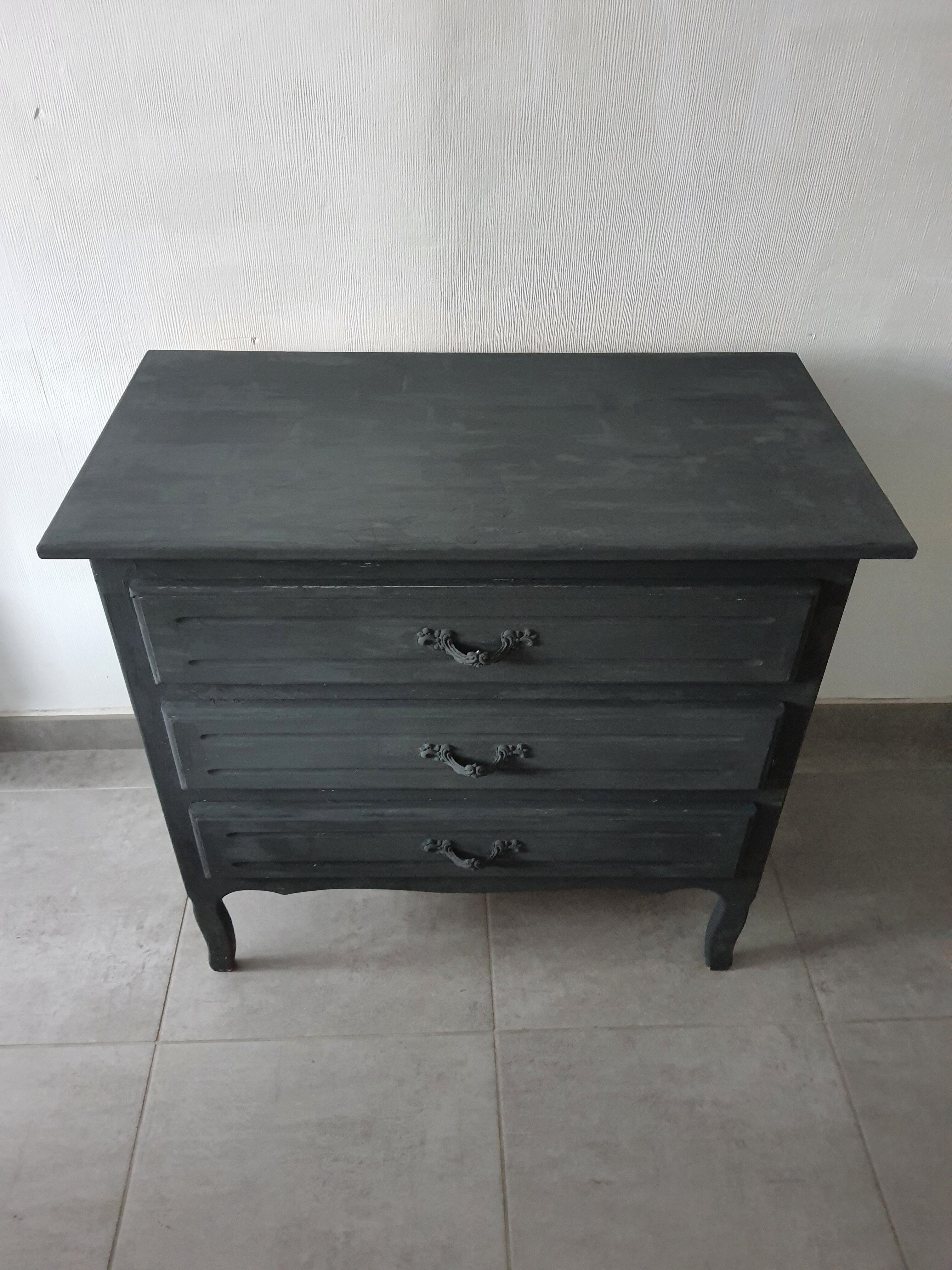 Chest of drawers dark gray limed spirit