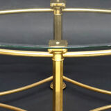 1970 brass oval table and glass