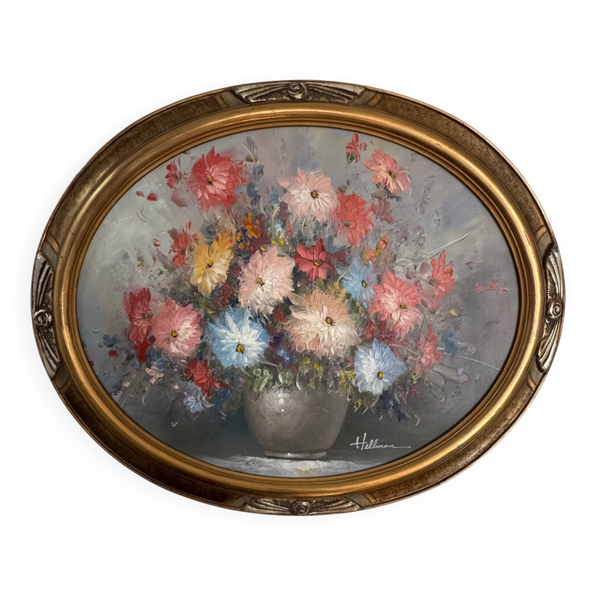Still life with dahlias signed early 20th century