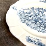 Longchamp round dish in blue iron clay, “Burgundy” service