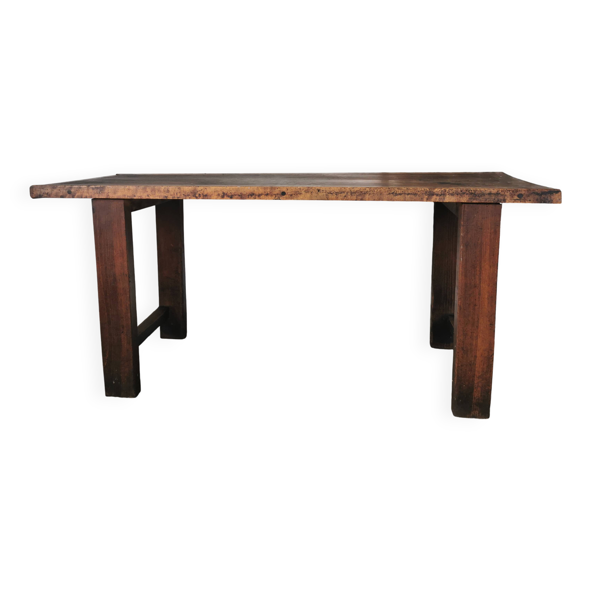 Workbench, brutalist console, solid wood