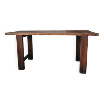Établi, console brutaliste, bois massif