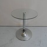 Vintage chrome round sidetable