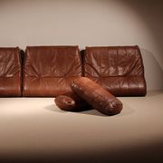 Lit de jour 'DS-80' en cuir patchwork cognac par De Sede, Suisse
