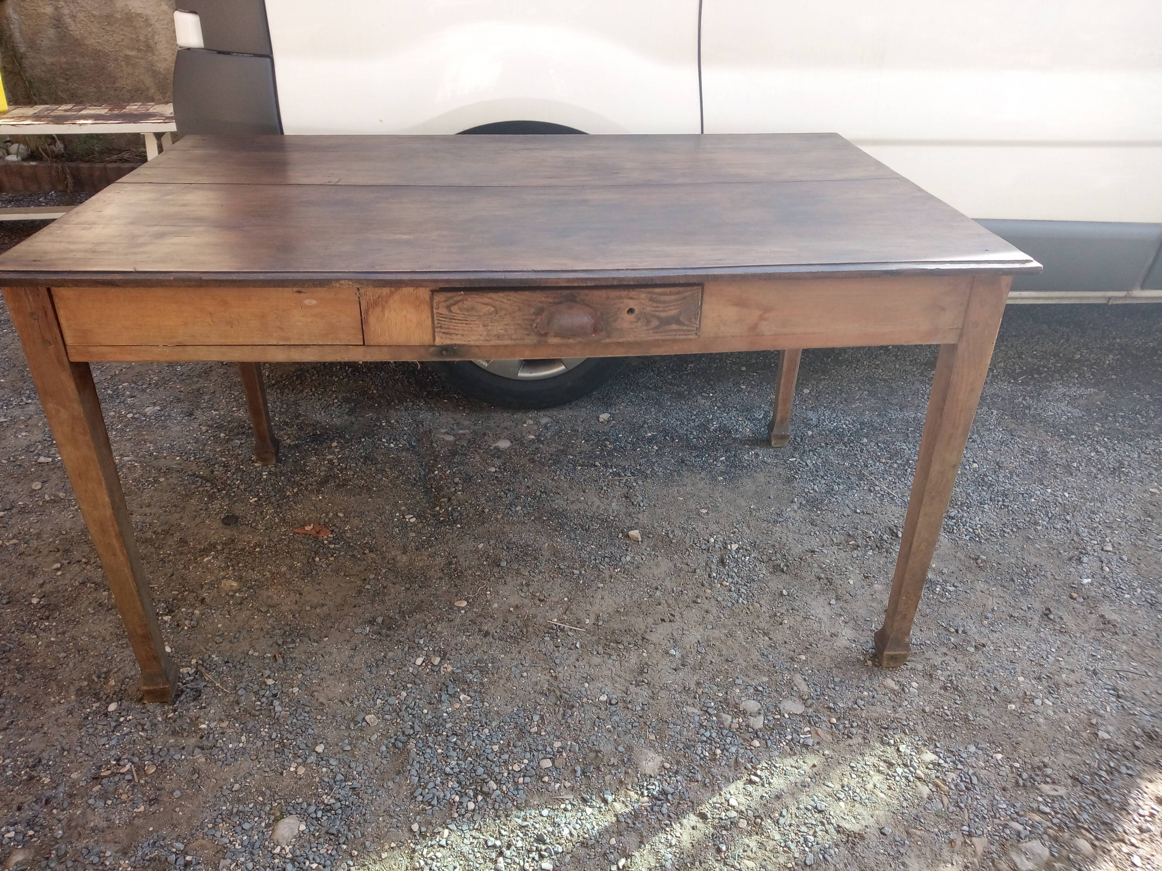 Farm table with a drawer