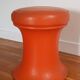 Vintage orange stool shape Tam Tam imitation leather