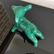 Vintage art deco green earthenware doe from the 60s