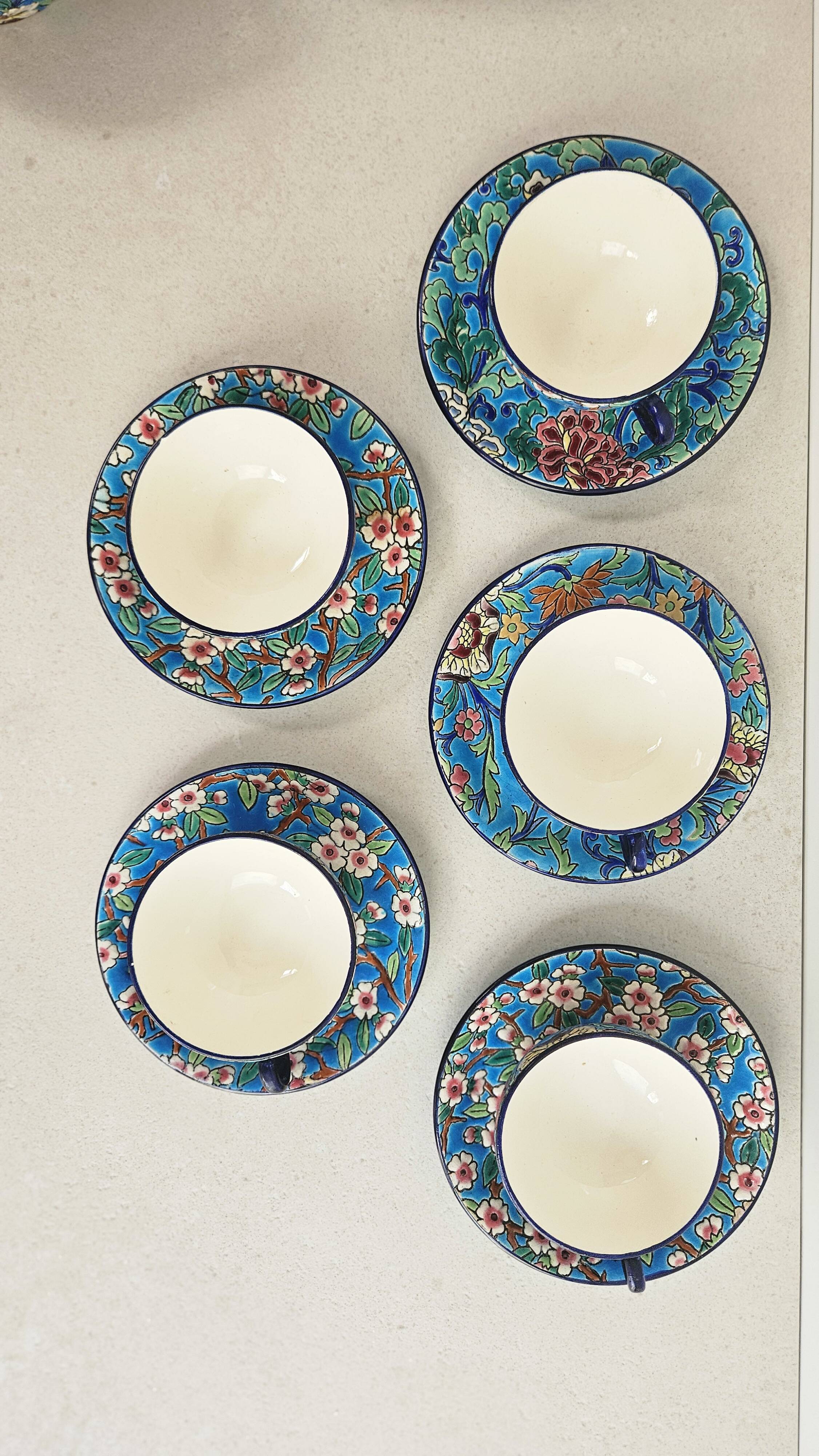 Complete tea/coffee service in Longwy enamel.