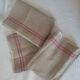 Set of 3 new tea towels in old linen