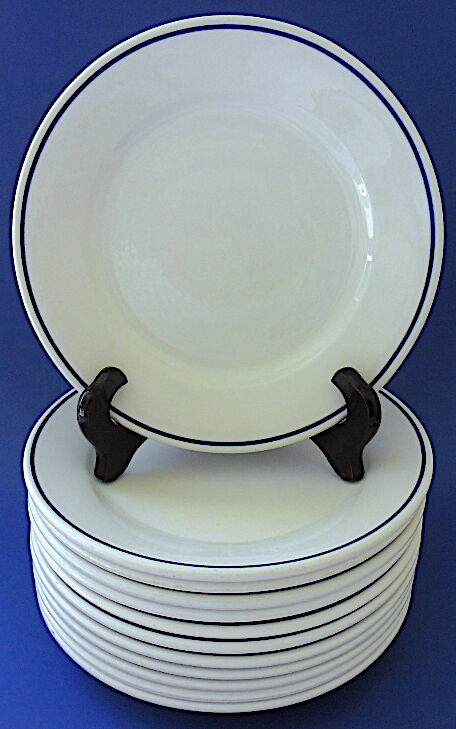 Suite of twelve (12) hotel-grade porcelain table plates