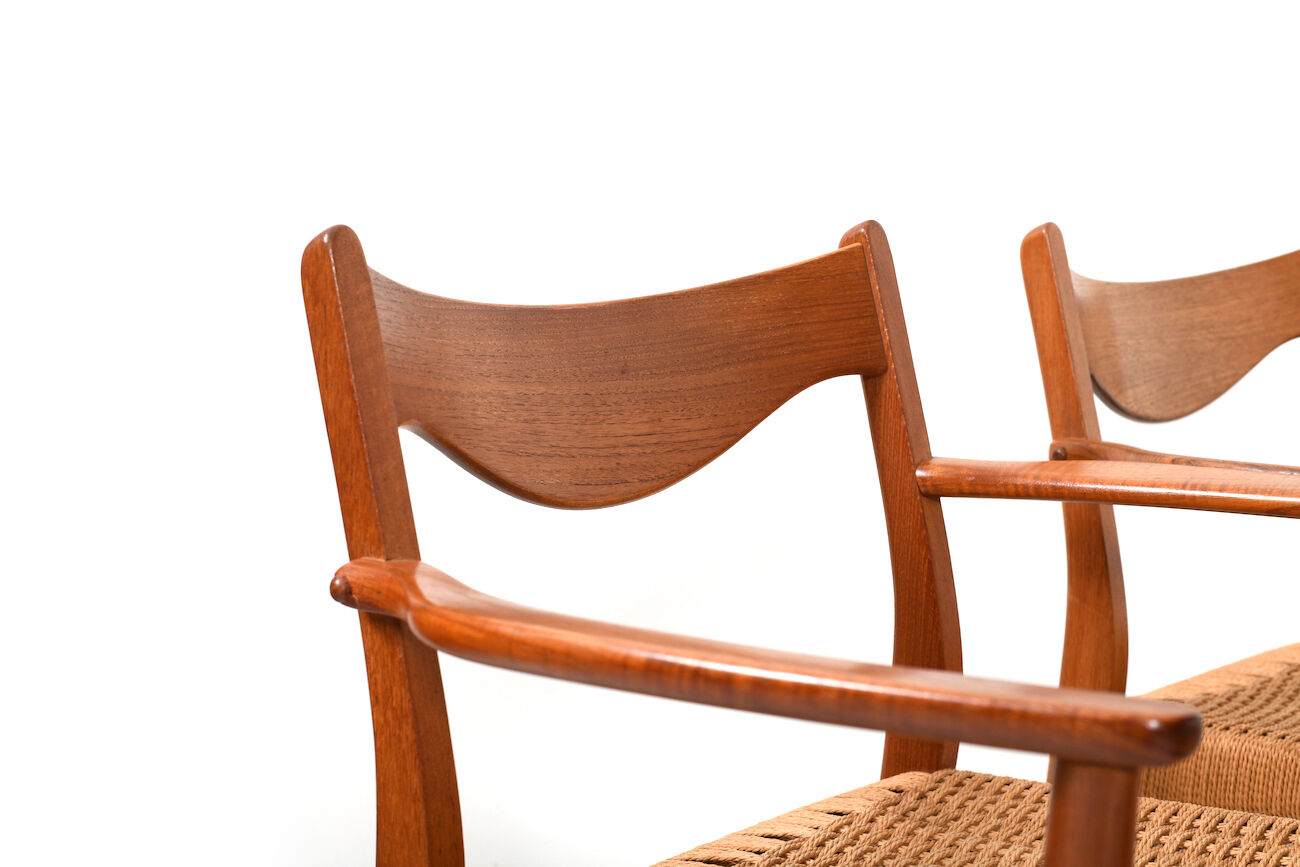 Danish teak dining chairs by Arne Wahl Iversen Glyngøre Stolefabrik