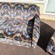 3-seater sofa + 2 vintage armchairs in multicoloured fabric retro design