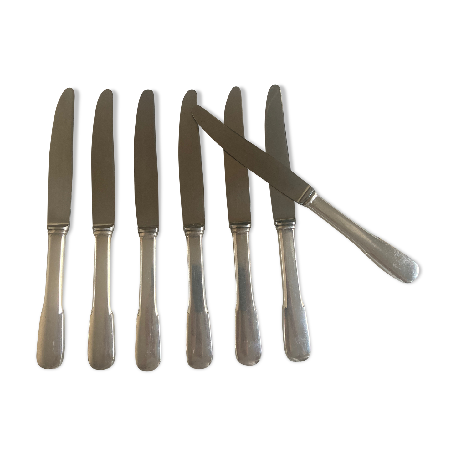 Set of 7 knives from brasserie Vieux Paris Cluny Ravinet Denfert 1960