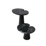 Mid Century Angelo Mangiarotti Pair of Eros Black Marble Side Tables Italy