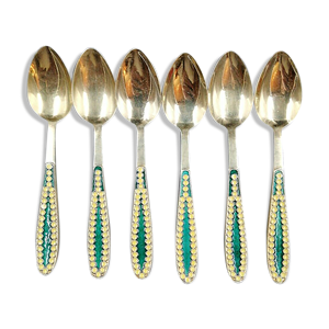 Lot de 6 cuillères en argent massif