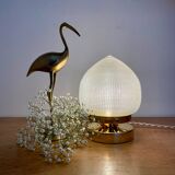 Lampe à poser globe vintage en verre holophane