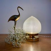 Vintage globe table lamp in holophane glass