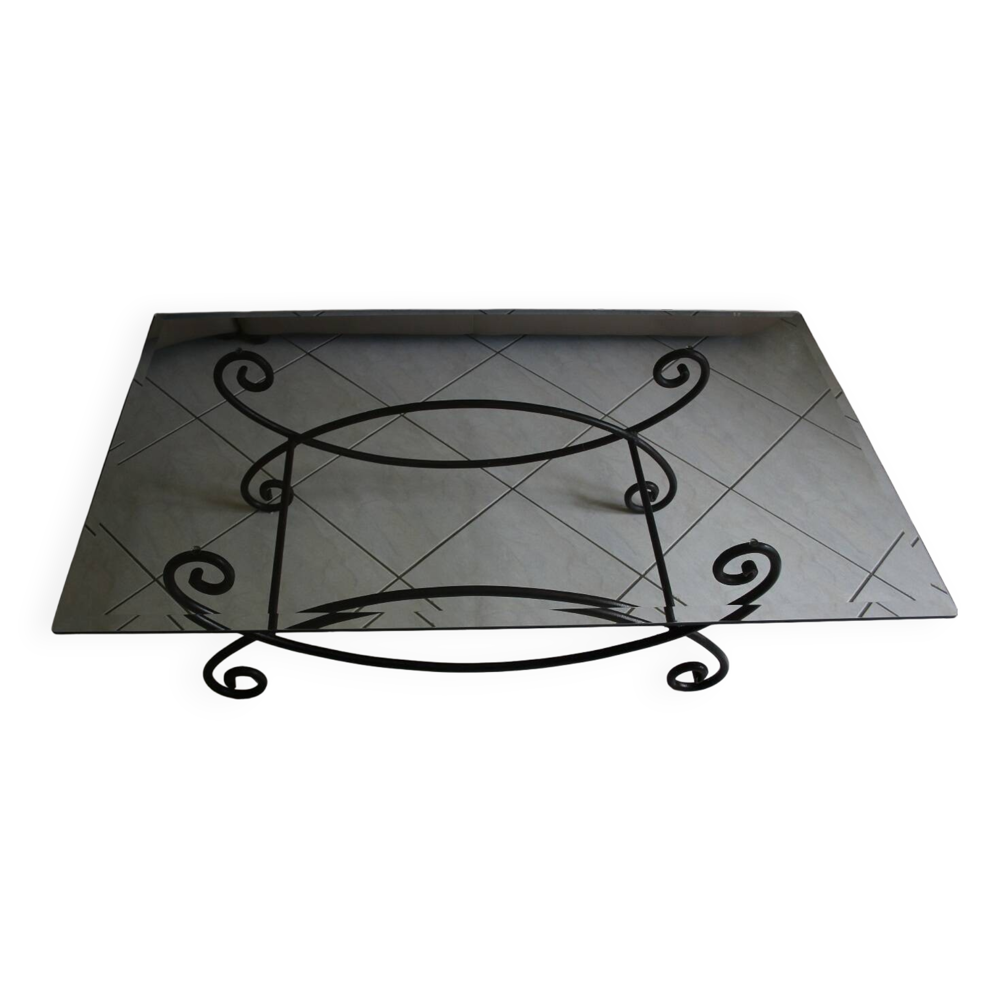 Metal and glass coffee table