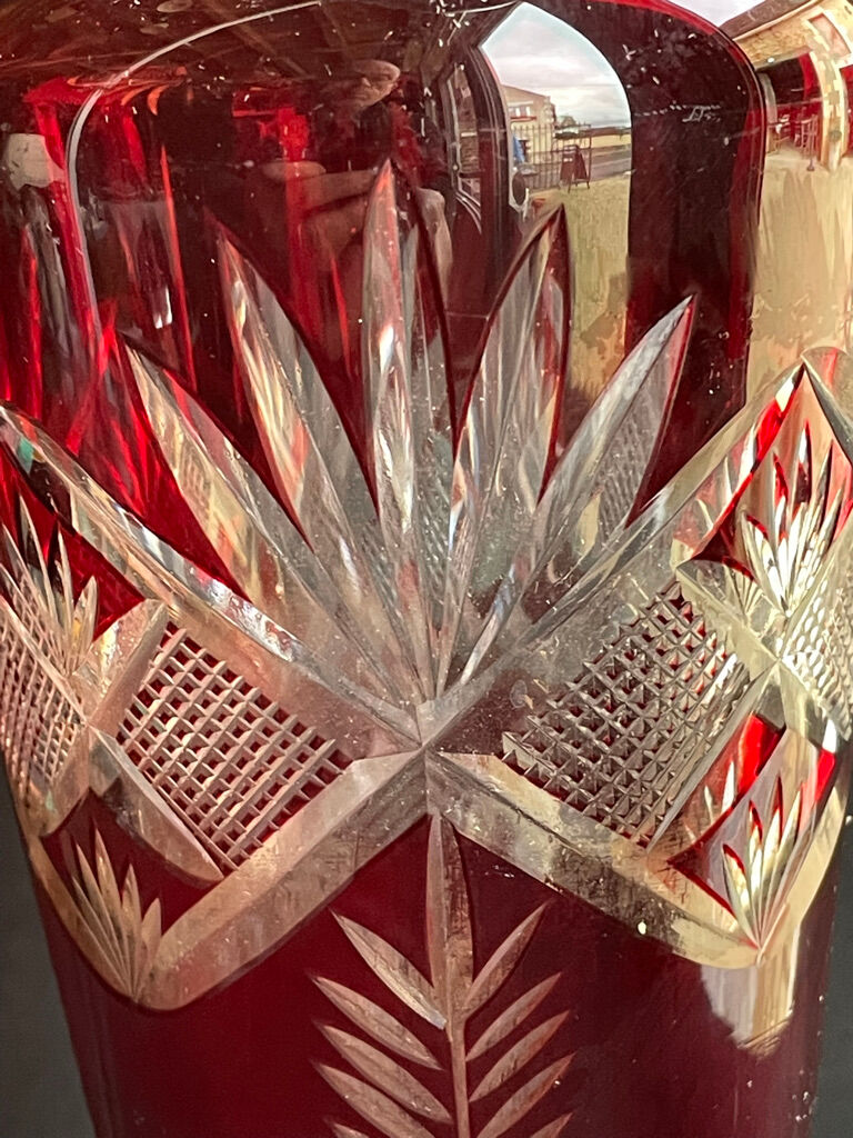 Baluster vase - cut blown crystal