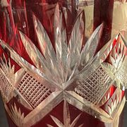 Vase balustre - cristal soufflé taillé
