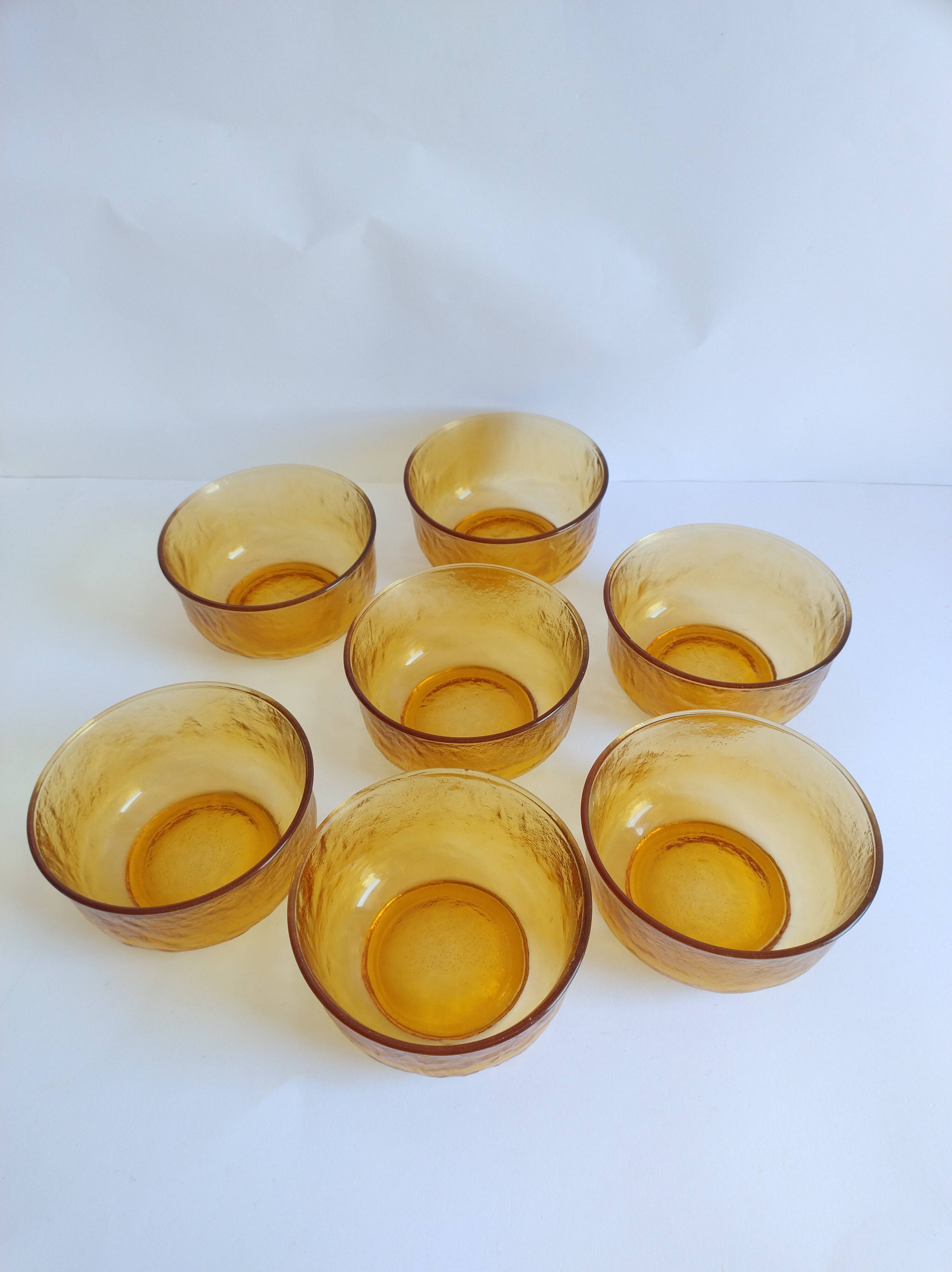 Set of 7 frosted amber cups l'alsacienne sierra biscuits