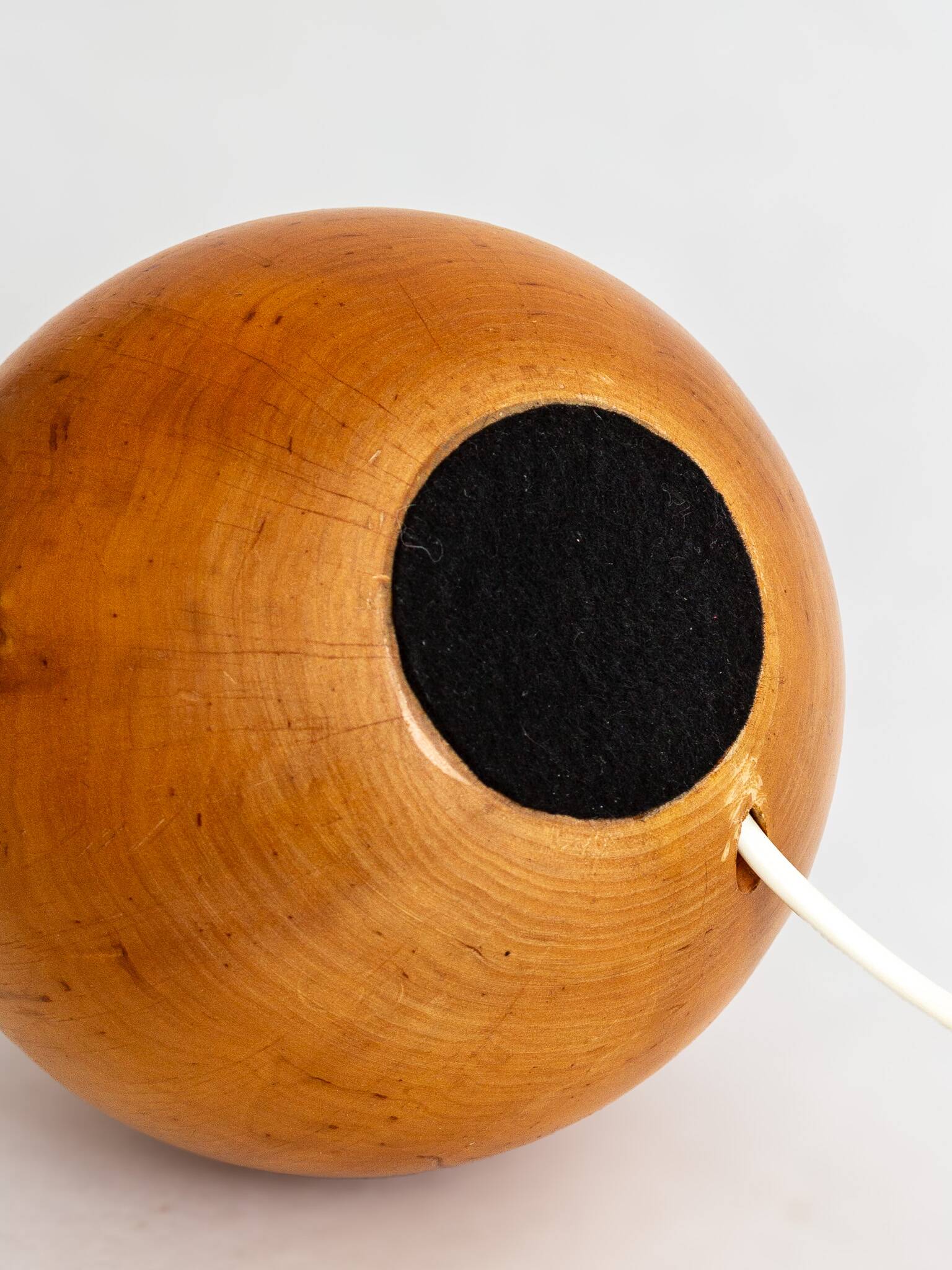 Ornamental lamp base made of elm wood, Italy 1960s.