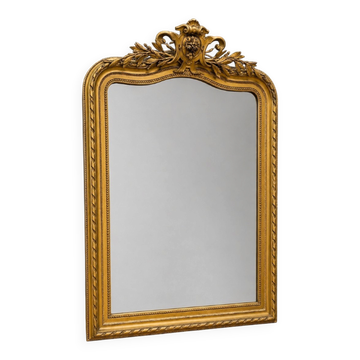 Large carved and gilded wooden mirror in Louis XV style
