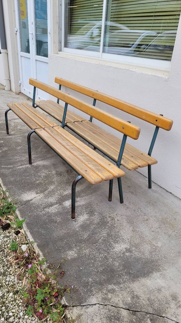 Paire de bancs d'école enfant maternelle Mullca 1950s