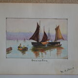 Pencil drawing circa 1910 evening glow
