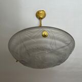 Art Deco washbasin in pressed glass Parakeet décor