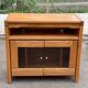 Glass-fronted Scandinavian oak sideboard from the 1980s.