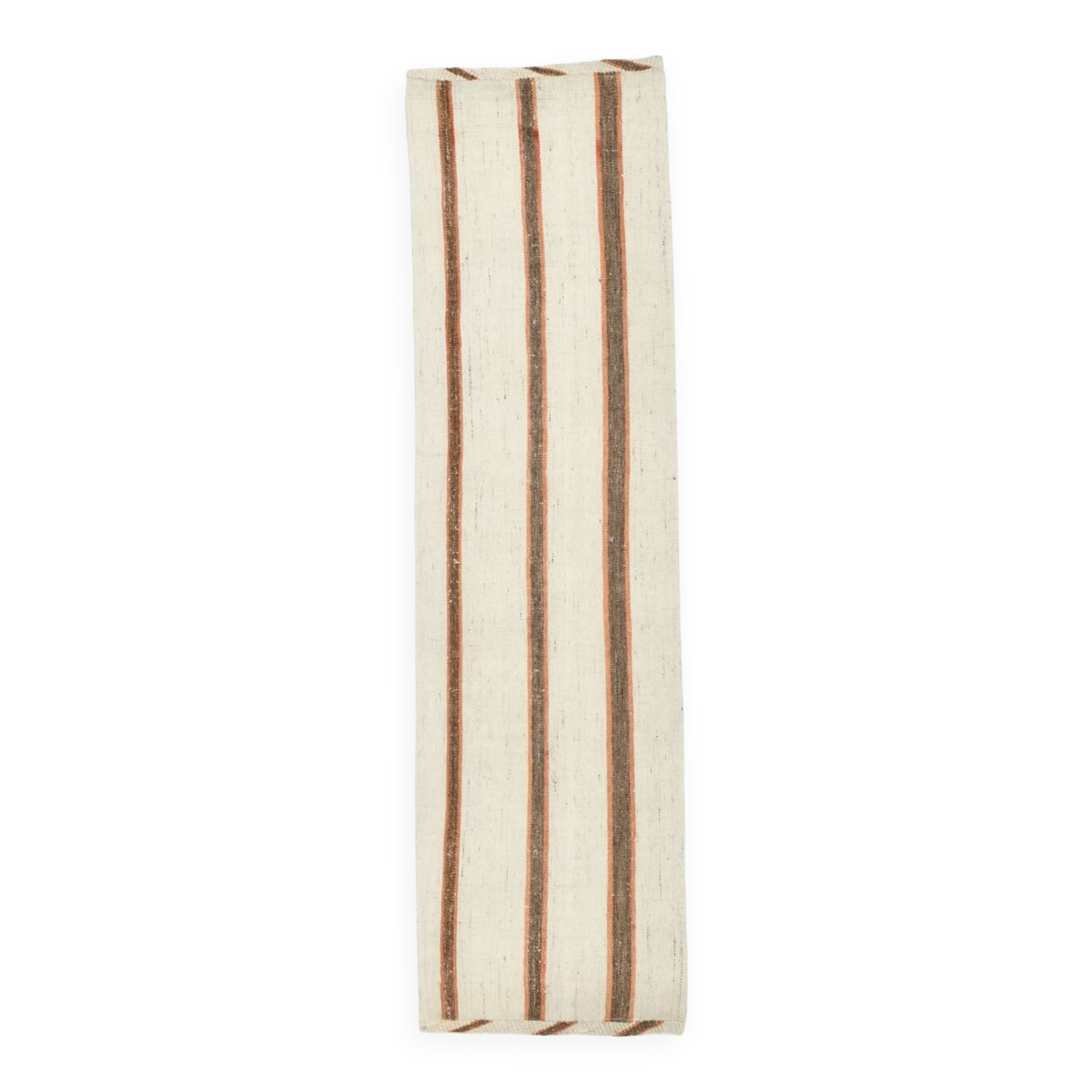 2x8 Brown & Beige Kilim Runner Rug, 71x260Cm