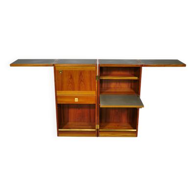 Bar de capitaine en teck du milieu du siècle par Reno Wahl Iversen pour Skovby, années 1960.